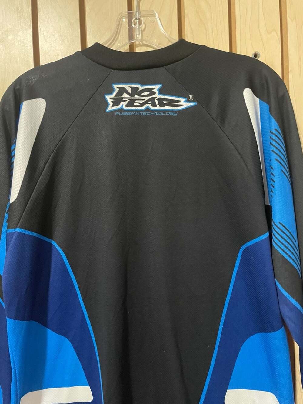 Vintage No Fear Elektron Motocross Racing Jersey Long Sleeve Blue Black